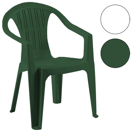 Poltrona Sedia di Plastica Grande da Giardino Esterni 56×54×79h cm Impilabile