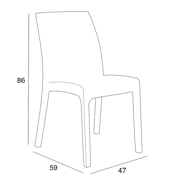 Bica Poltrona Sedia Di Plastica Grande Da Giardino Esterni 56×54×79H Cm Rattan