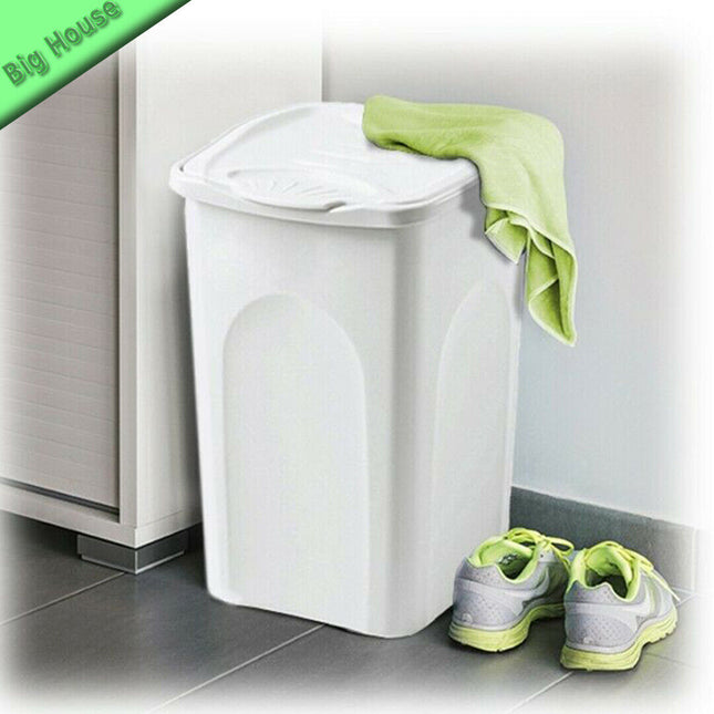 Porta Biancheria In Plastica Con Coperchio Cesto Per Panni Sporchi 25-50 L