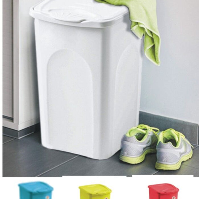 Porta Biancheria In Plastica Con Coperchio Cesto Per Panni Sporchi 25-50 L