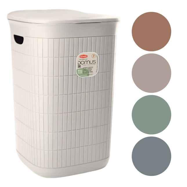 Stefanplast Portabiancheria Domus 50 L Plastica Riciclata con Coperchio Made in Italy Stefanplast