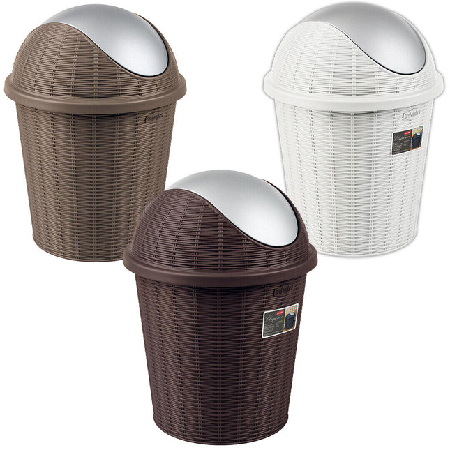 Portabiancheria In Plastica Basculante Cestino Per Rifiuti Elegance Immondizia