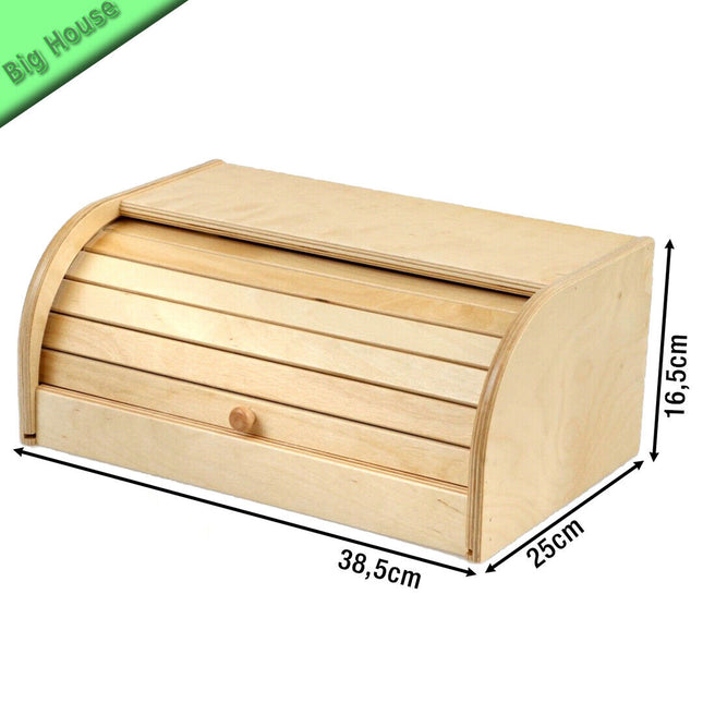 Portapane In Legno Apertura A Serrandina Cucina Pane Mobile Per Pane Paniere