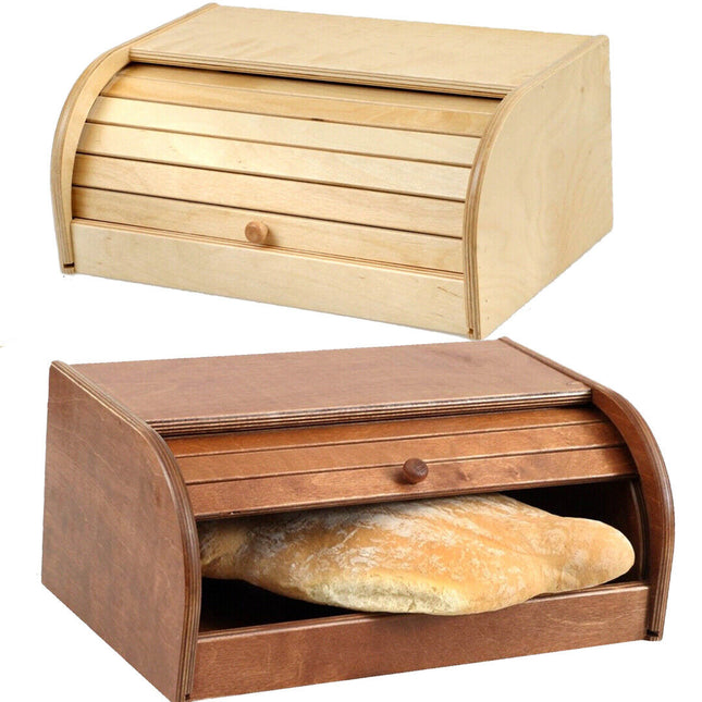 Portapane In Legno Apertura A Serrandina Cucina Pane Mobile Per Pane Paniere