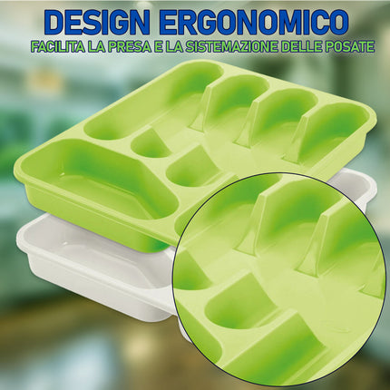 Portaposate Piccolo E Grande Per Cassetti - Vaschette Multi Scomparto Ordinate