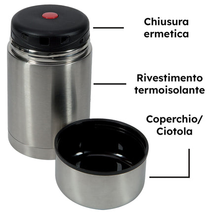 Portavivande Termico Ilsa Acciaio Inossidabile 18/10 Coperchio Thermos Custodia