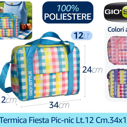 BORSA TERMICA FIESTA PIC-NIC LT.12 CM.34X12X24h Giò Style