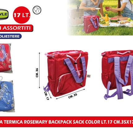 BORSA TERMICA ROSEMARY BACKPACK SACK COLOR LT.17 CM.35X17X36h Giò Style