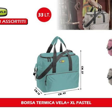 Giò Style Borsa Termica Vela+ Pastel Per Il Trasporto E Conservazione Alimenti, Design Pratico E Funzionale Giò Style