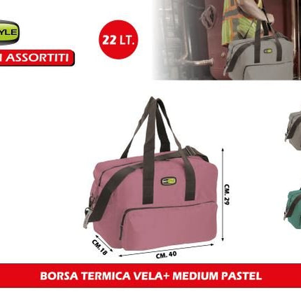 Giò Style Borsa Termica Vela+ Pastel Per Il Trasporto E Conservazione Alimenti, Design Pratico E Funzionale Media Giò Style
