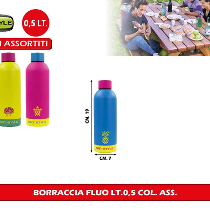 Giò Style Borraccia Fluo In Plastica Da Lt.0,5 A Lt.0,75 In Vari Colori Assortiti 0,5 L Giò Style