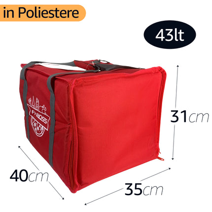 Borsa Termica 43L Portapizza Professionale Trasporto Sicuro