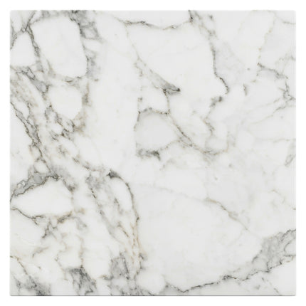 BASE TAVOLO CM.40X40 FERRO + PIANO HPL 80X80 / 70x70 cm, VARIE COLORAZIONI Bianco Effetto Marmo Casalinghi Sicignano