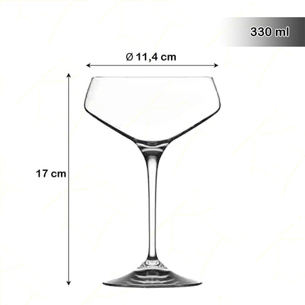 Rcr Calice Vino In Cristallo Da 33Cl Aria Champagne Set 6Pz - Splendente Elegante Per Vino, Champagne, Ristorante