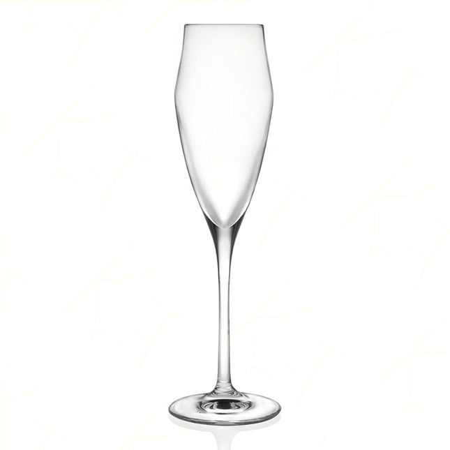 Rcr Bicchiere Da Champagne Calice In Cristallo Da 18Cl Ego Flute Set 6Pz - Splendente Elegante, Per Matrimoni, Feste, Da Ristorante