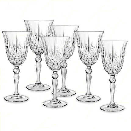 Rcr Calice Vino In Cristallo Da 27Cl Melodia Set 6Pz - Splendente Elegante Per Vino, Champagne, Ristorante