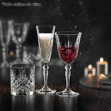 Rcr Calice Vino In Cristallo Da 27Cl Melodia Set 6Pz - Splendente Elegante Per Vino, Champagne, Ristorante