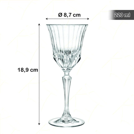 Rcr Calice Vino In Cristallo Da 22Cl Adagio Set 6Pz - Splendente Elegante Per Vino, Champagne, Ristorante