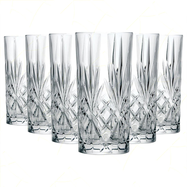 Rcr Bicchiere Acqua In Cristallo Melodia Tumbler Da 36Cl Set 6Pz - Splendente Elegante Per Acqua, Aperitivi, Da Ristorante, Casa