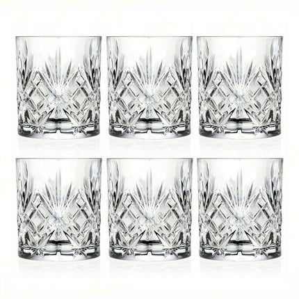 Rcr Bicchiere Acqua In Cristallo Melodia Dof Da 34Cl Set 6Pz - Splendente Elegante Per Acqua, Aperitivi, Da Ristorante, Casa