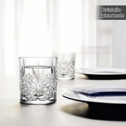 Rcr Bicchiere Acqua In Cristallo Melodia Dof Da 34Cl Set 6Pz - Splendente Elegante Per Acqua, Aperitivi, Da Ristorante, Casa