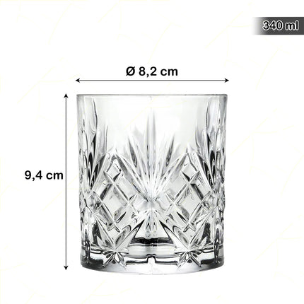 Rcr Bicchiere Acqua In Cristallo Melodia Dof Da 34Cl Set 6Pz - Splendente Elegante Per Acqua, Aperitivi, Da Ristorante, Casa