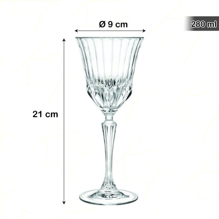 Rcr Calice Vino In Cristallo Da 28Cl Adagio Set 6Pz - Splendente Elegante Per Vino, Champagne, Ristorante