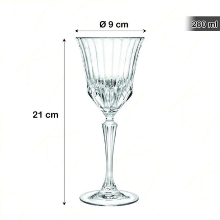 Rcr Calice Vino In Cristallo Adagio Set 6Pz - Splendente Elegante Per Vino, Champagne, Ristorante RCR Cristallerie