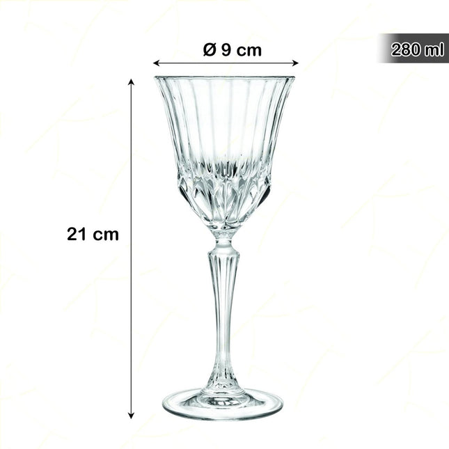 Rcr Calice Vino In Cristallo Adagio Set 6Pz - Splendente Elegante Per Vino, Champagne, Ristorante 28 cl RCR Cristallerie