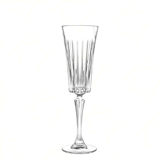 Rcr Bicchiere Da Champagne Calice In Cristallo Da 21Cl Timeless Flute Set 6Pz - Splendente Elegante, Per Matrimoni, Feste, Da Ristorante