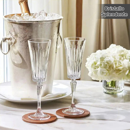Rcr Bicchiere Da Champagne Calice In Cristallo Da 21Cl Timeless Flute Set 6Pz - Splendente Elegante, Per Matrimoni, Feste, Da Ristorante