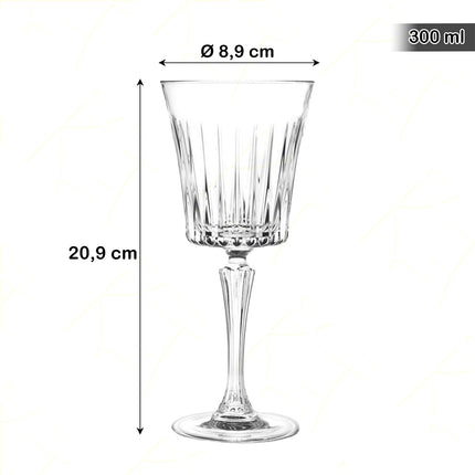 Rcr Calice Vino In Cristallo Da 30Cl Timeless Set 6Pz - Splendente Elegante Per Vino, Champagne, Ristorante
