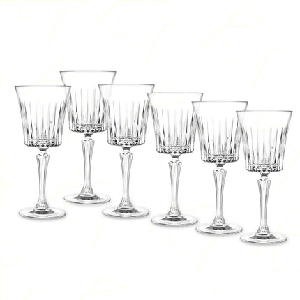 Rcr Calice Vino In Cristallo Da 23Cl Timeless Set 6Pz - Splendente Elegante Per Vino, Champagne, Ristorante