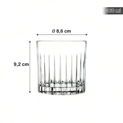 Rcr Bicchiere Acqua In Cristallo Timeless Da 36Cl Set 6Pz - Splendente Elegante Per Acqua, Aperitivi, Da Ristorante, Casa