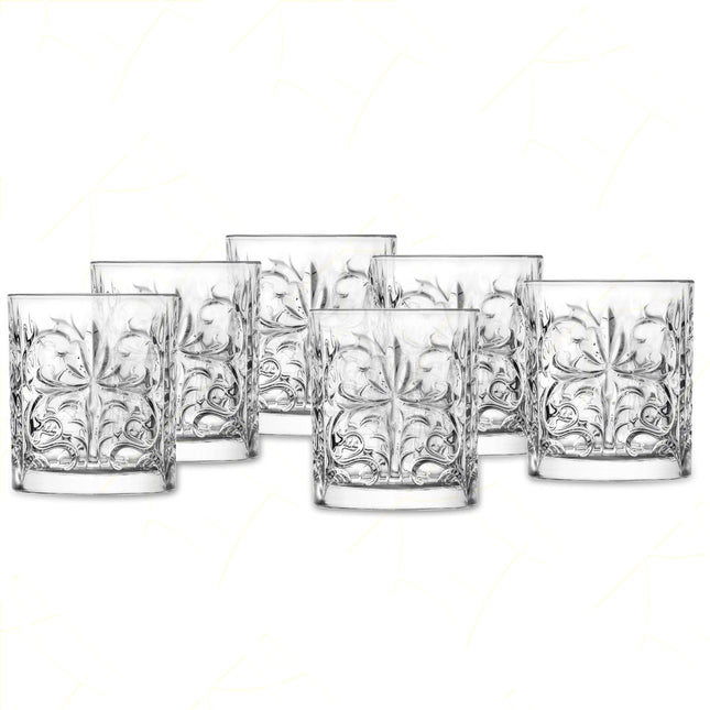 Rcr Bicchiere Acqua In Cristallo Tattoo Dof Da 34Cl Set 6Pz - Splendente Elegante Per Acqua, Aperitivi, Da Ristorante, Casa
