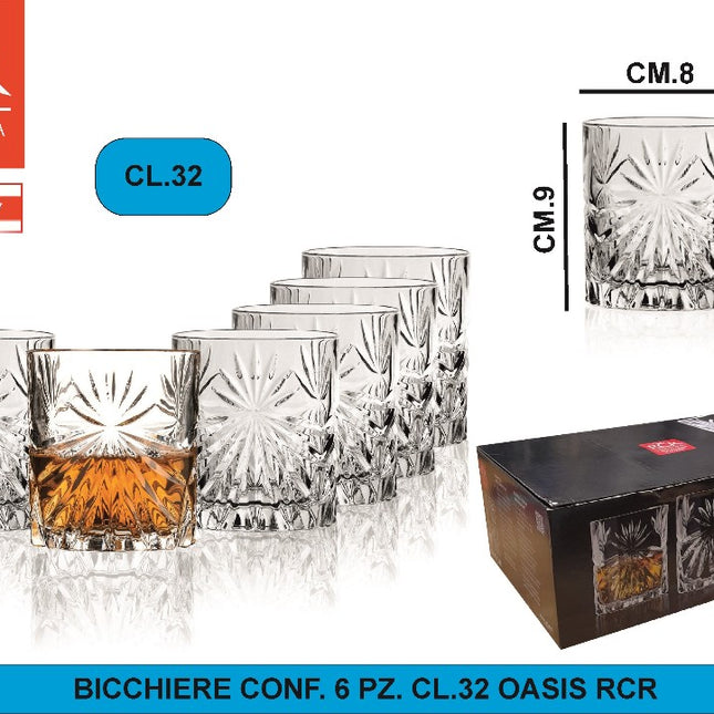 Bicchiere Conf. 6 Pz. Cl.32 Oasis Rcr Casalinghi Letizia Ceramica