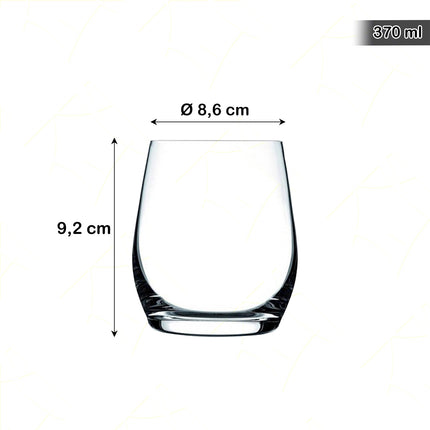 Rcr Bicchiere Acqua In Cristallo Invino Dof Da 37Cl Set 6Pz - Splendente Elegante Per Acqua, Aperitivi, Da Ristorante, Casa