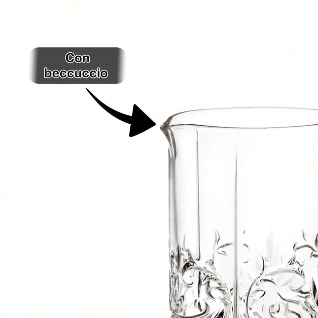 Rcr Bicchiere Per Mixing Cocktail In Cristallo Da 65Cl - Da Bar Per Cocktail, Aperitivo, Resistente, Con Beccuccio, Mixing Glass