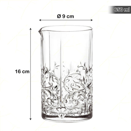 Rcr Bicchiere Per Mixing Cocktail In Cristallo Da 65Cl - Da Bar Per Cocktail, Aperitivo, Resistente, Con Beccuccio, Mixing Glass