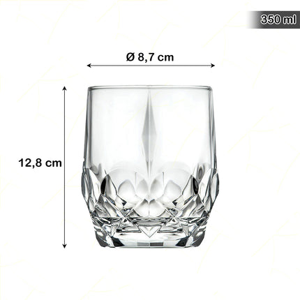 Rcr Bicchiere Acqua In Cristallo Alkemist Whisky Da 35Cl Set 6Pz - Splendente Elegante Per Acqua, Aperitivi, Da Ristorante, Casa