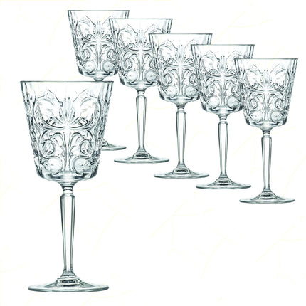Rcr Calice Vino In Cristallo Da 29Cl Tattoo Set 6Pz - Splendente Elegante Per Vino, Champagne, Ristorante