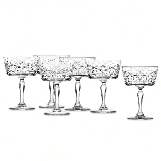 Rcr Calice Per Aperitivi O Frutta In Cristallo Da 27Cl Tattoo Set 6Pz - Splendente Elegante Per Dessert, Frutta, Aperitivi, Ristorante, Bar