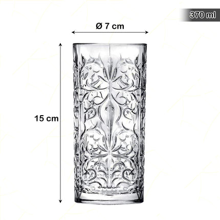 Rcr Bicchiere Per Aperitivi In Cristallo Tattoo Da 37Cl Set 6Pz - Splendente Elegante Per Acqua, Aperitivi, Da Ristorante, Casa
