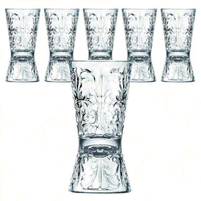 Rcr Bicchiere Per Shot O Jigger A Clessidra In Cristallo Da 3Cl - 6Cl Tattoo Clessidra Tumbler - Splendente Elegante Per Cocktail, Degustazione, Distillati, Barman, Mixology