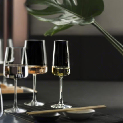 Rcr Bicchiere Da Champagne Calice In Cristallo Da 30Cl Essential Flute Set 6Pz - Splendente Elegante, Per Matrimoni, Feste, Da Ristorante