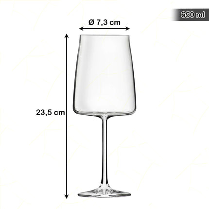 Rcr Calice Vino In Cristallo Essential Set 6Pz - Splendente Elegante Per Vino, Champagne, Ristorante