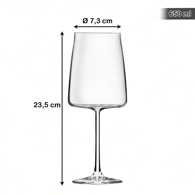 Rcr Calice Vino In Cristallo Essential Set 6Pz - Splendente Elegante Per Vino, Champagne, Ristorante 65Cl RCR Cristallerie