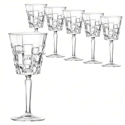 Rcr Calice Vino In Cristallo Da 28Cl Etna Set 6Pz - Splendente Elegante Per Vino, Champagne, Ristorante