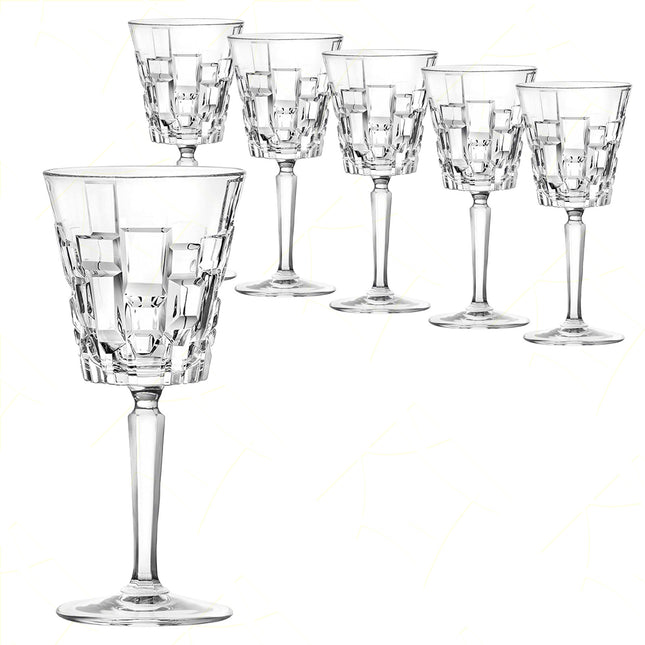 Rcr Calice Vino In Cristallo Da 28Cl Etna Set 6Pz - Splendente Elegante Per Vino, Champagne, Ristorante