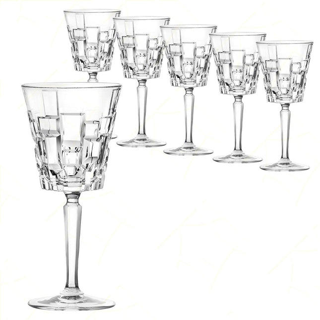 Rcr Calice Vino In Cristallo Etna Set 6Pz - Splendente Elegante Per Vino, Champagne, Ristorante RCR Cristallerie